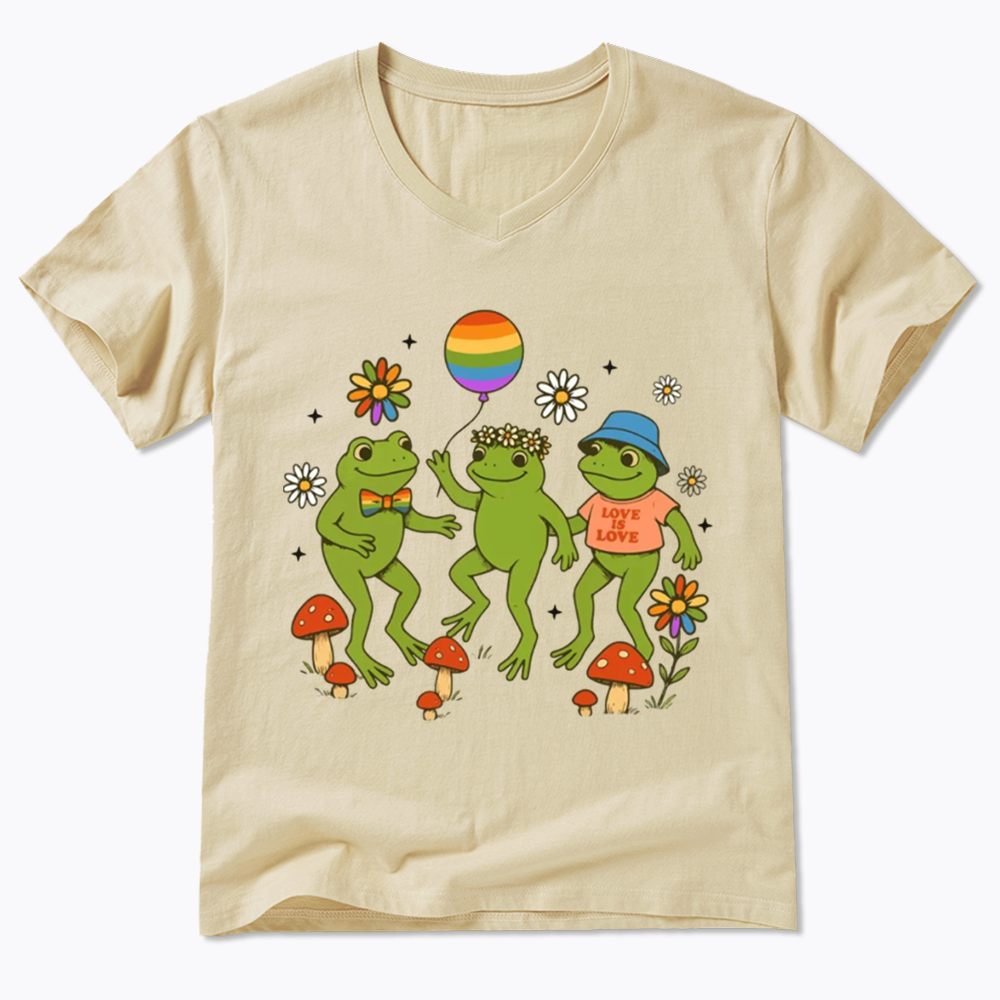 Funny Frog Pride V-Neck Classic T-Shirt