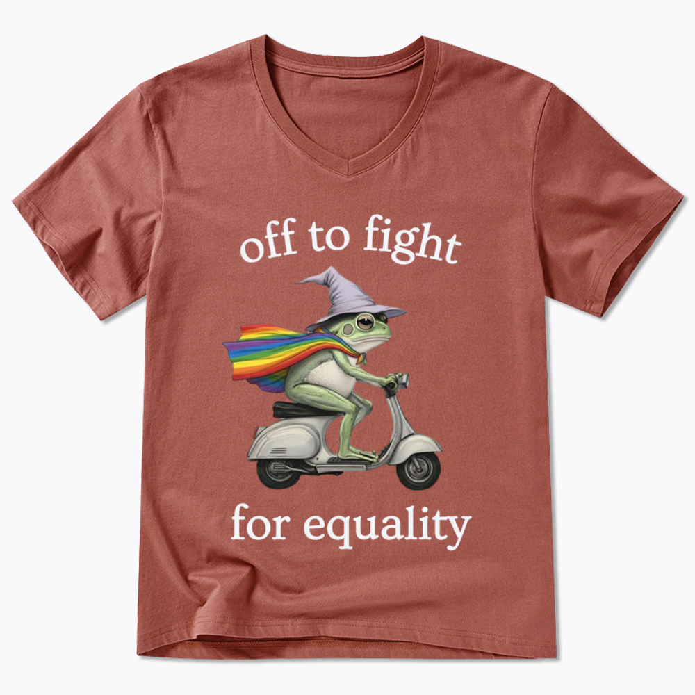 Off to fight for Equality V-Neck Classic T-Shirt