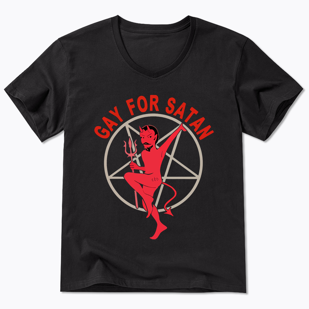 Gay For Satan V-Neck Classic T-Shirt