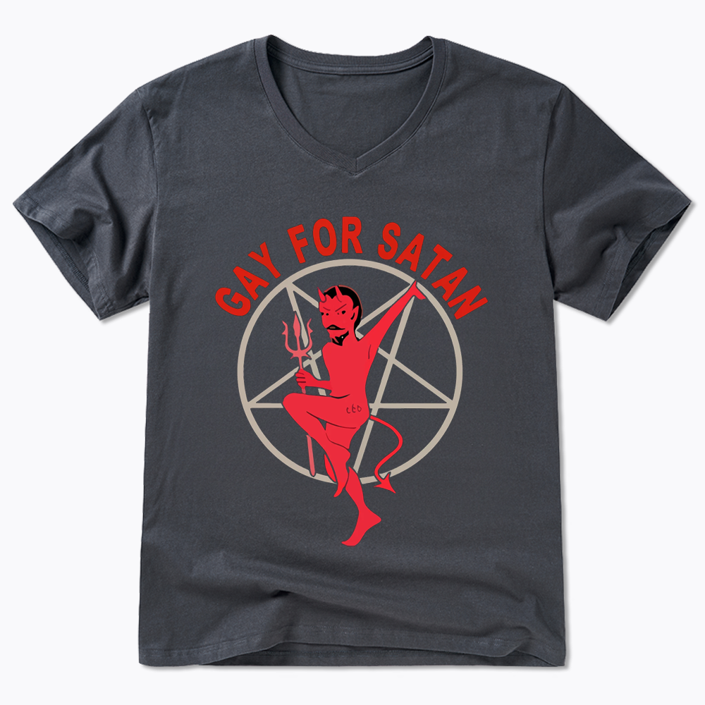 Gay For Satan V-Neck Classic T-Shirt