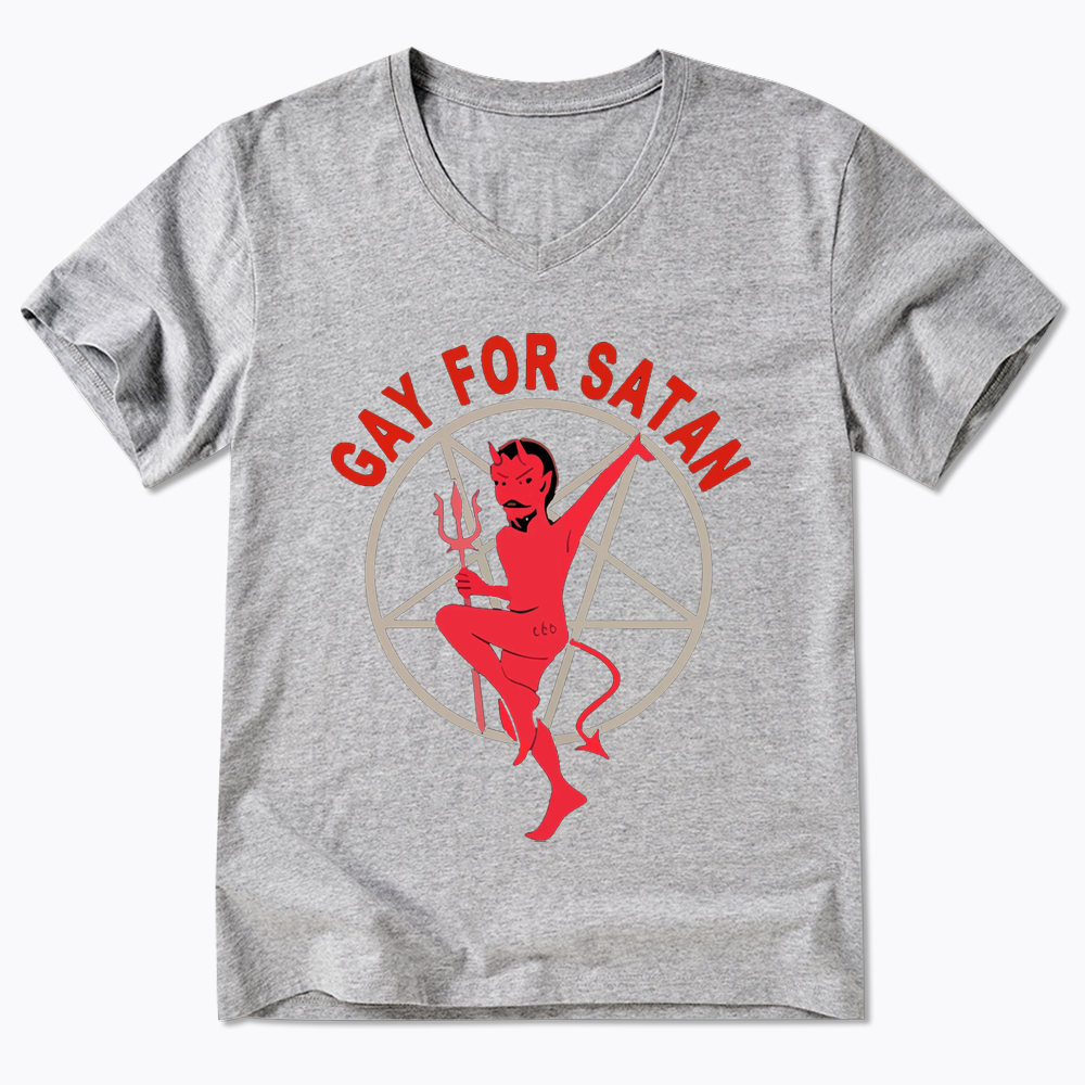 Gay For Satan V-Neck Classic T-Shirt