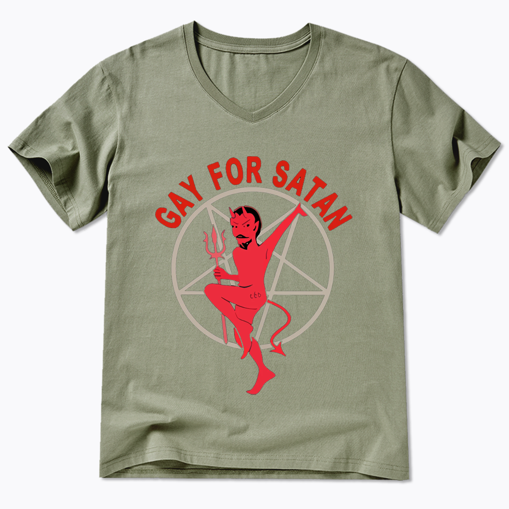 Gay For Satan V-Neck Classic T-Shirt