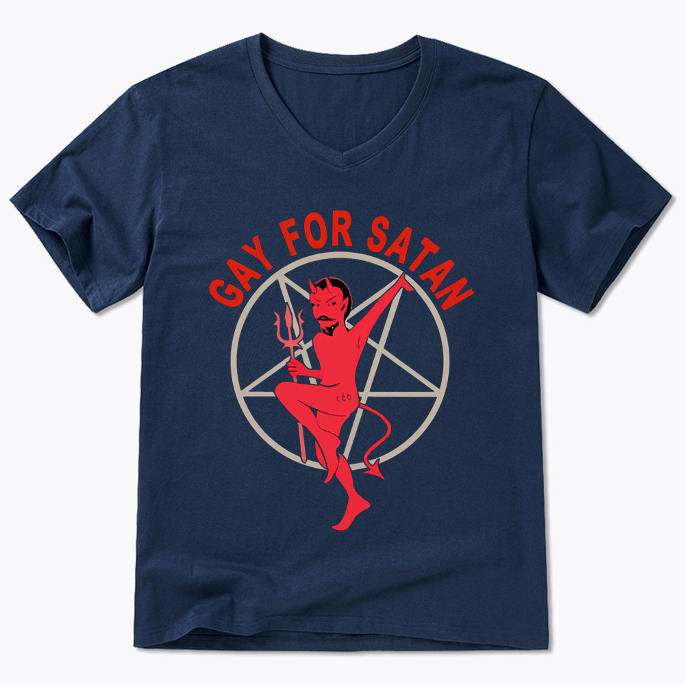 Gay For Satan V-Neck Classic T-Shirt