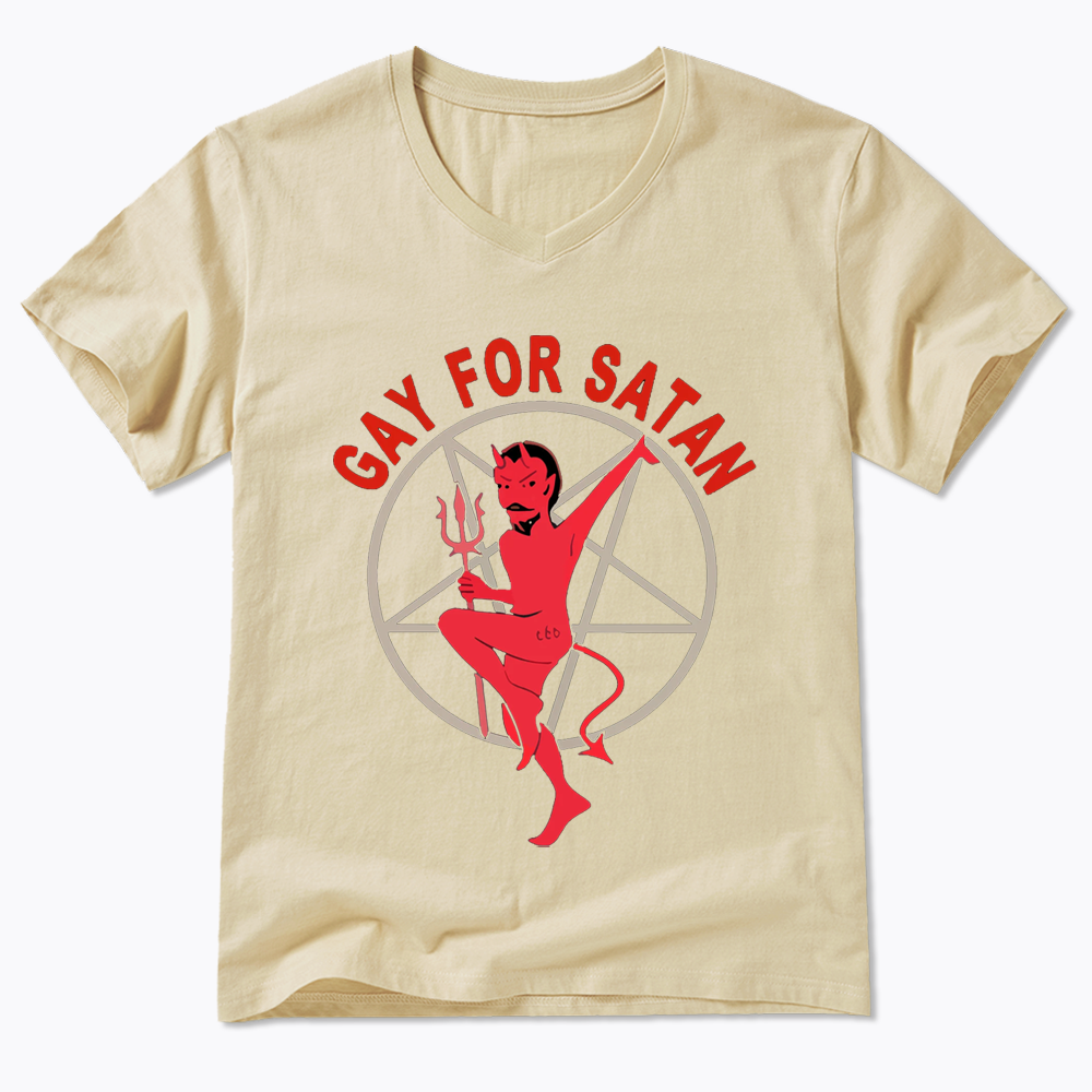 Gay For Satan V-Neck Classic T-Shirt