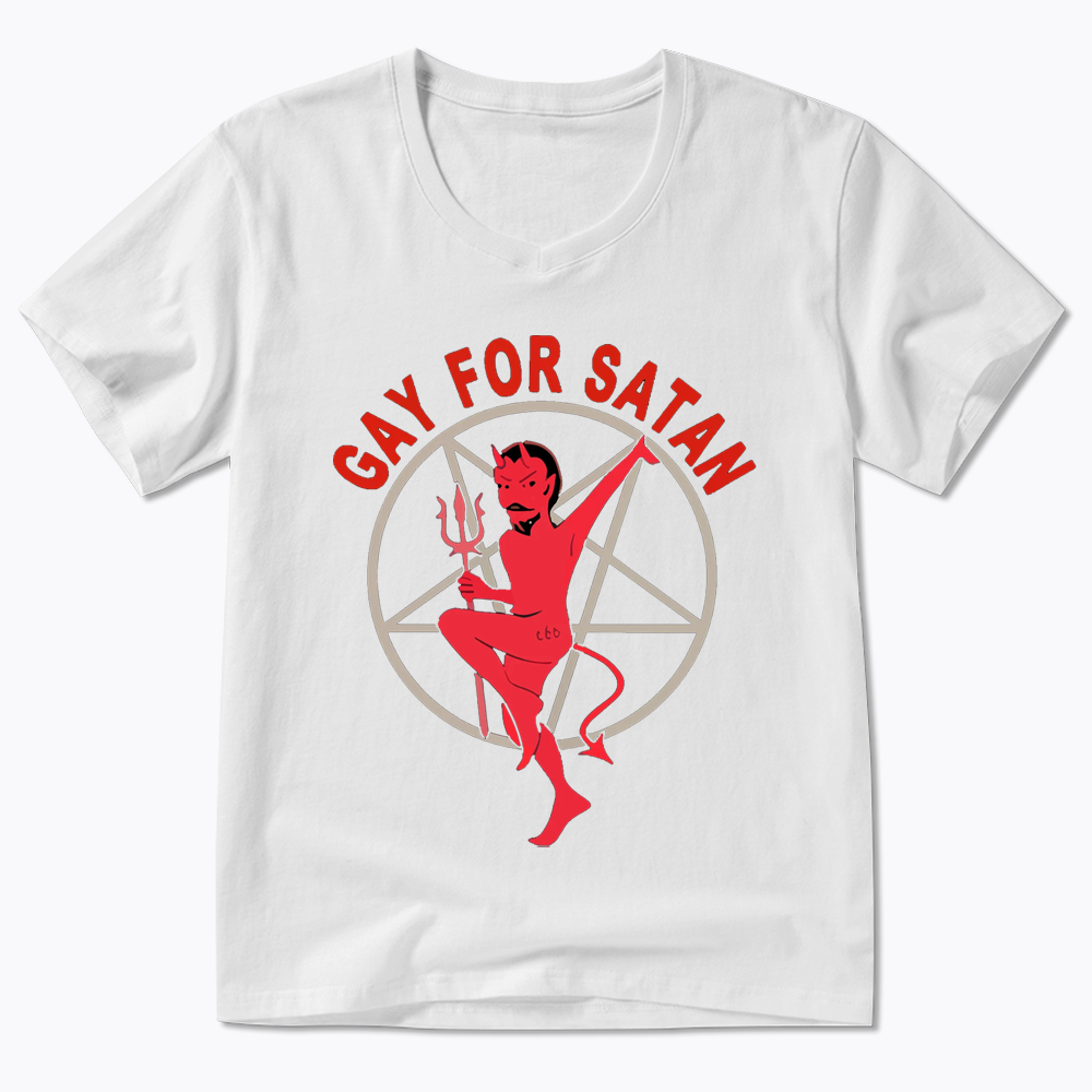 Gay For Satan V-Neck Classic T-Shirt