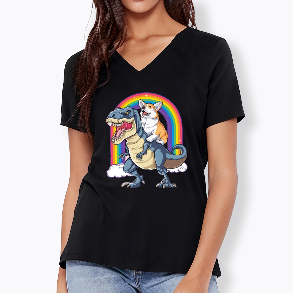 Funny Dinosaur V-Neck Classic T-Shirt