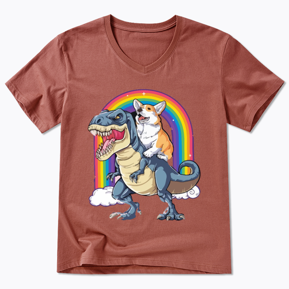 Funny Dinosaur V-Neck Classic T-Shirt