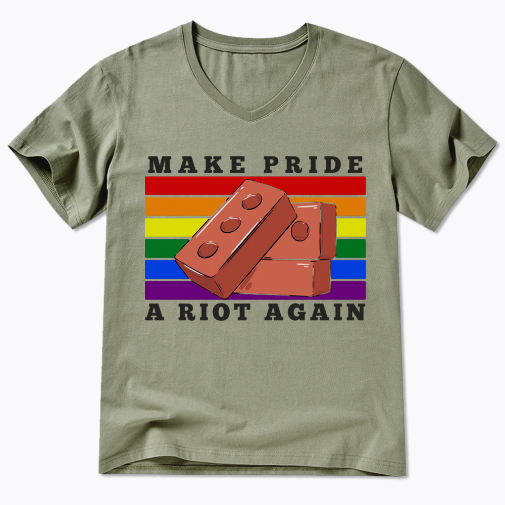Make Pride A Riot Again V-Neck Classic T-Shirt