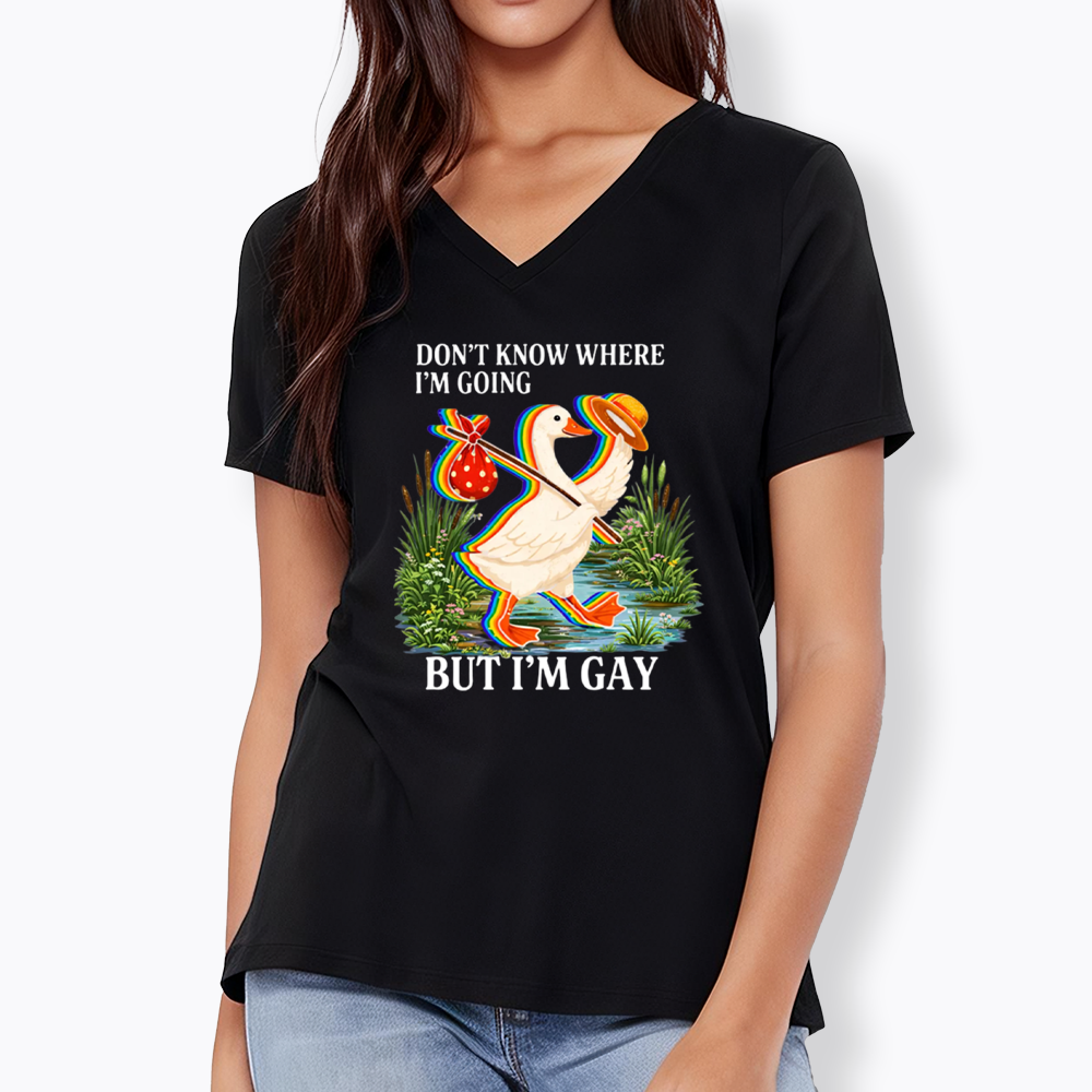 I Don’t Know Where I’m Going But I’m Gay V-Neck Classic T-Shirt