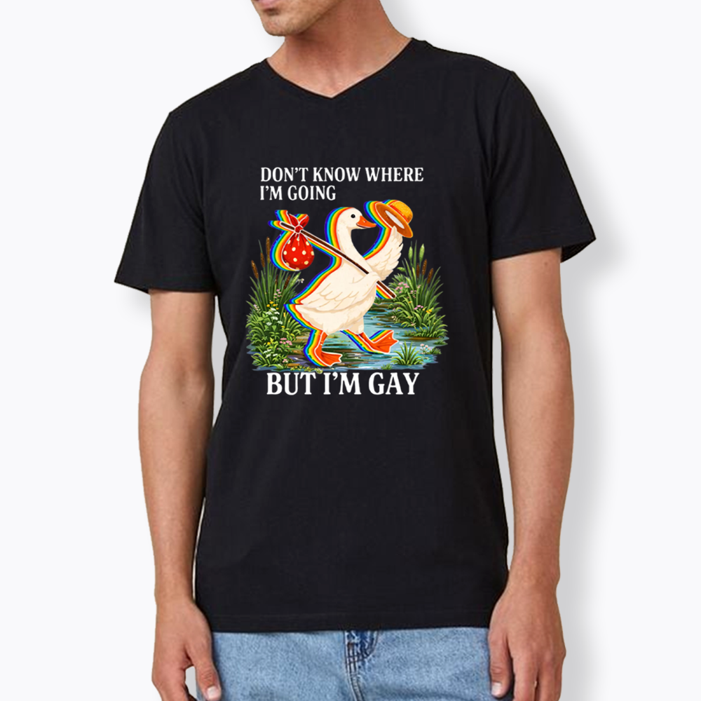 I Don’t Know Where I’m Going But I’m Gay V-Neck Classic T-Shirt