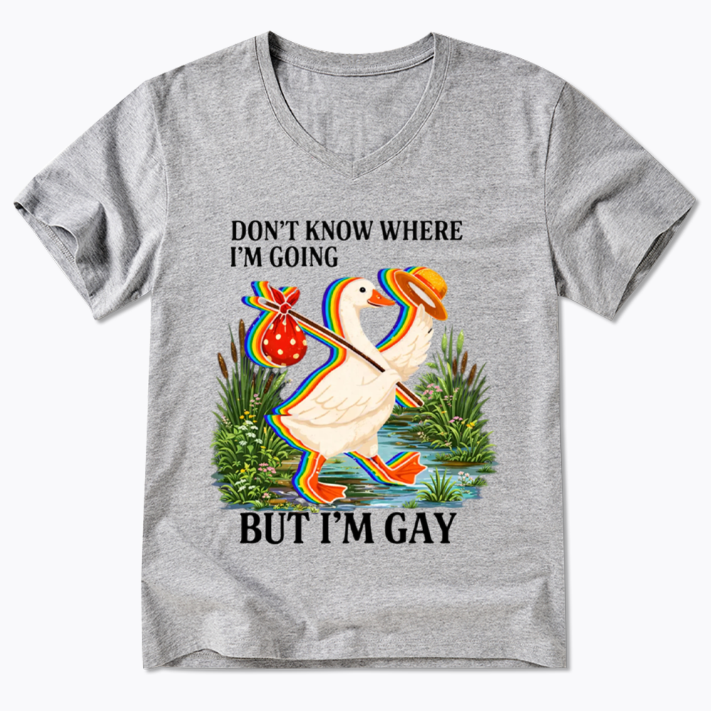 I Don’t Know Where I’m Going But I’m Gay V-Neck Classic T-Shirt
