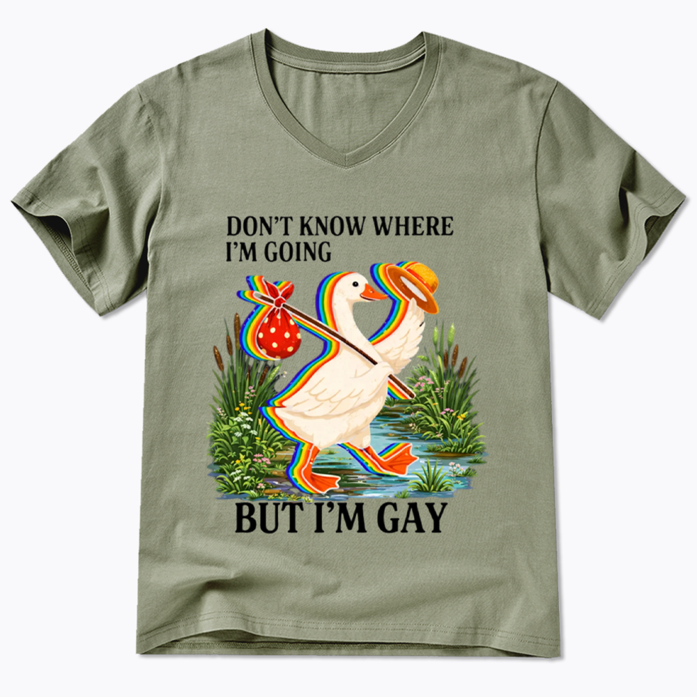 I Don’t Know Where I’m Going But I’m Gay V-Neck Classic T-Shirt