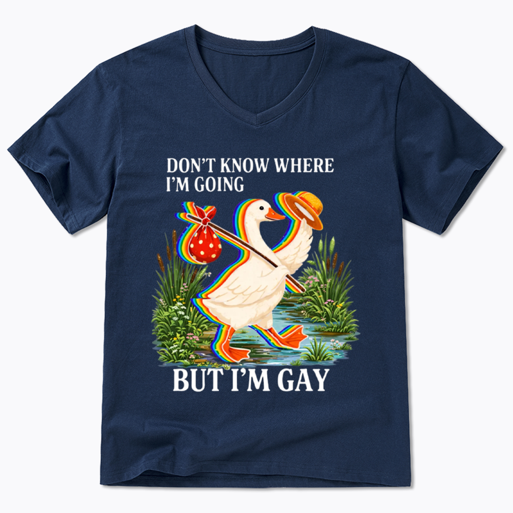 I Don’t Know Where I’m Going But I’m Gay V-Neck Classic T-Shirt