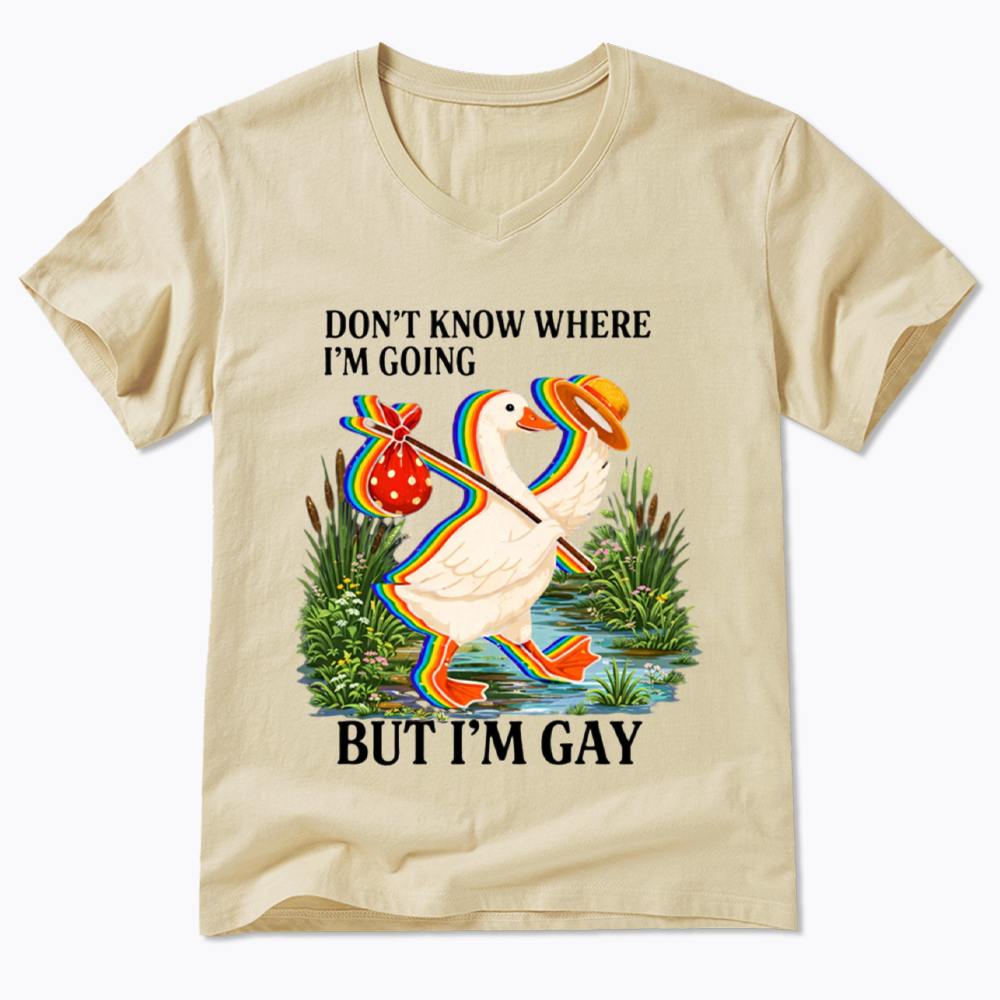 I Don’t Know Where I’m Going But I’m Gay V-Neck Classic T-Shirt