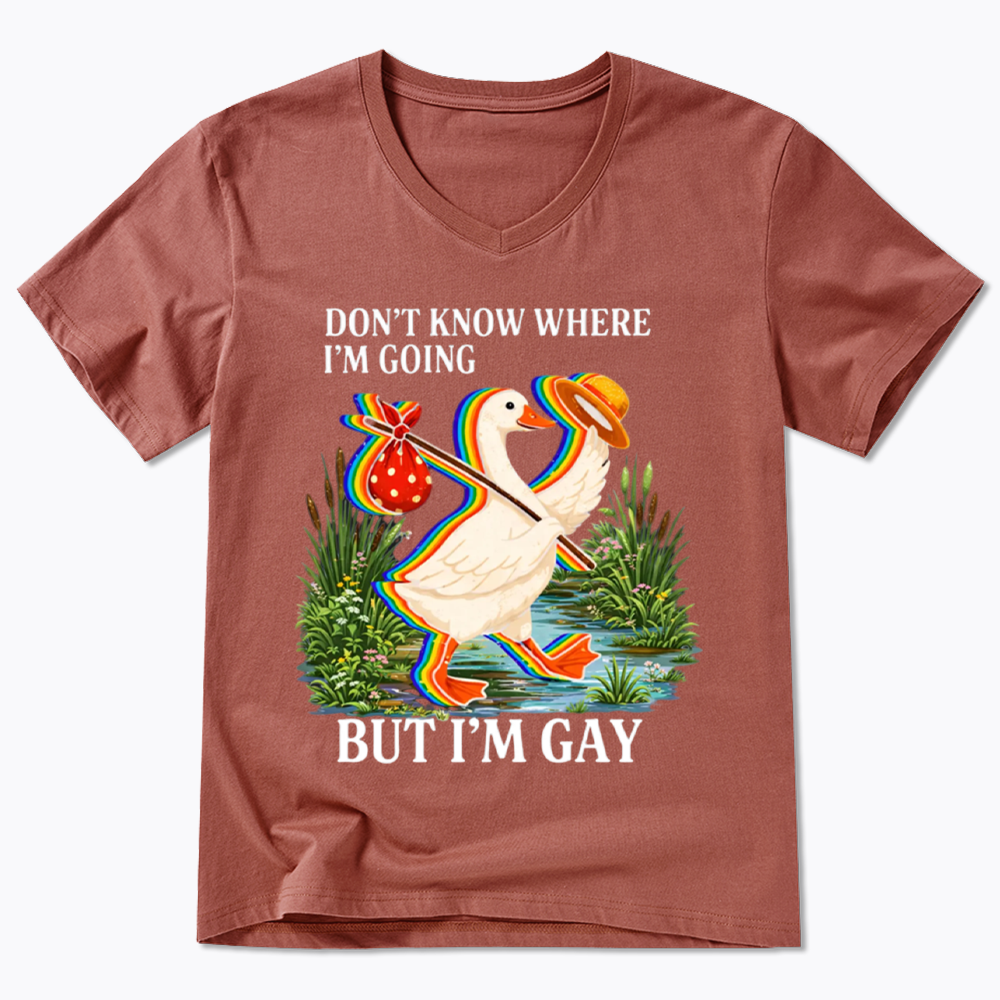 I Don’t Know Where I’m Going But I’m Gay V-Neck Classic T-Shirt
