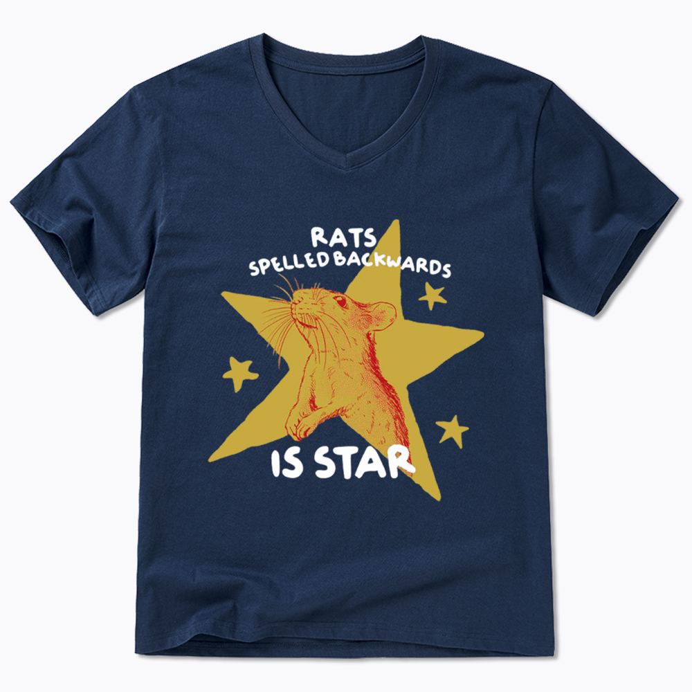 Rats Spelled Backwards is Star V-Neck Classic T-Shirt