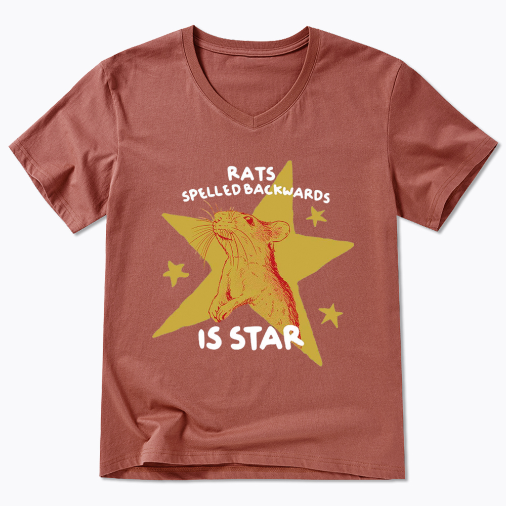 Rats Spelled Backwards is Star V-Neck Classic T-Shirt