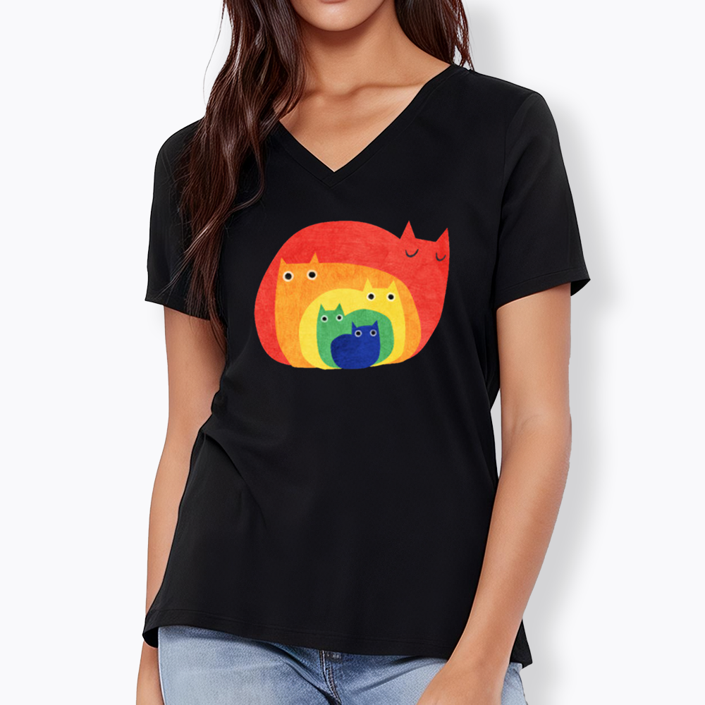 Rainbow Cats V-Neck Classic T-Shirt