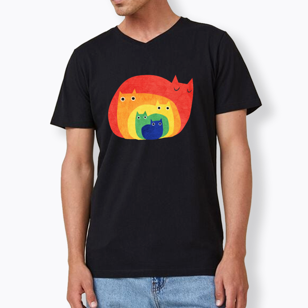 Rainbow Cats V-Neck Classic T-Shirt