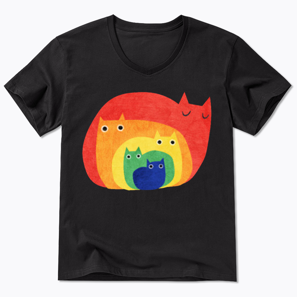 Rainbow Cats V-Neck Classic T-Shirt