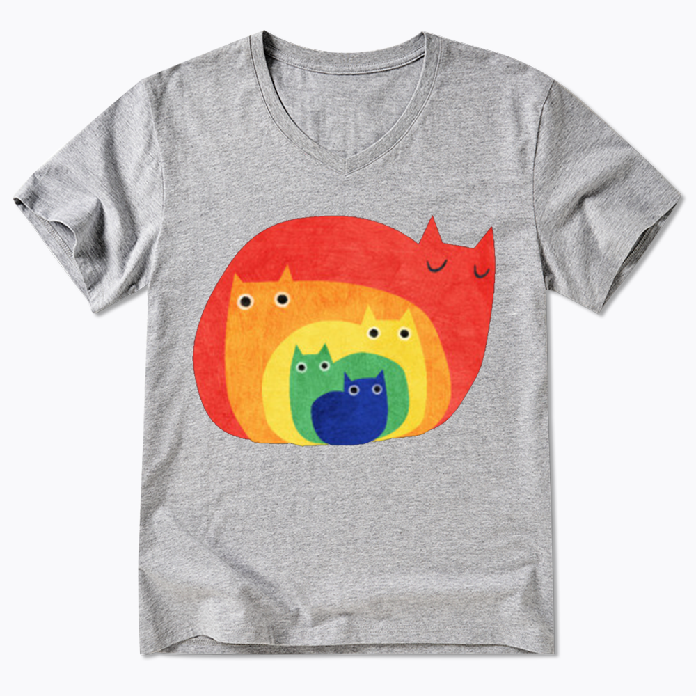 Rainbow Cats V-Neck Classic T-Shirt