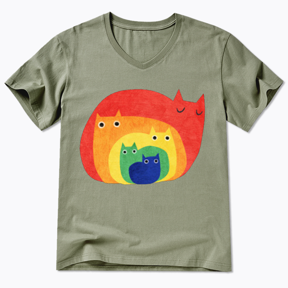 Rainbow Cats V-Neck Classic T-Shirt