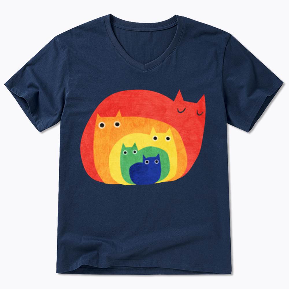 Rainbow Cats V-Neck Classic T-Shirt