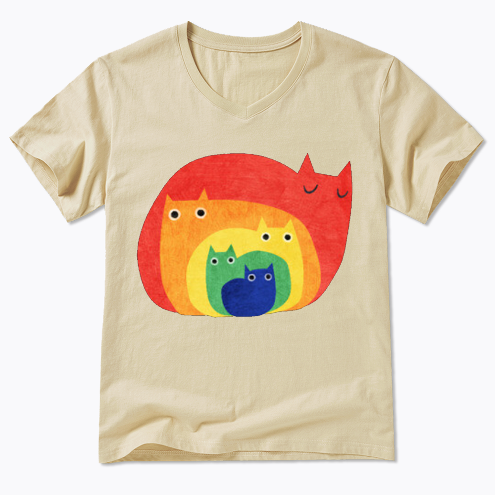 Rainbow Cats V-Neck Classic T-Shirt