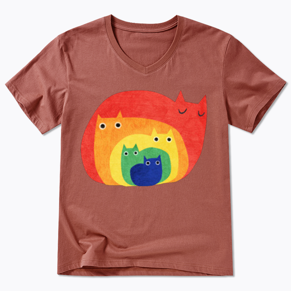 Rainbow Cats V-Neck Classic T-Shirt