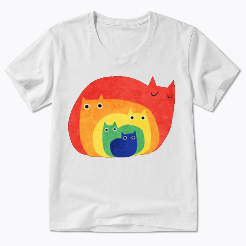 Rainbow Cats V-Neck Classic T-Shirt