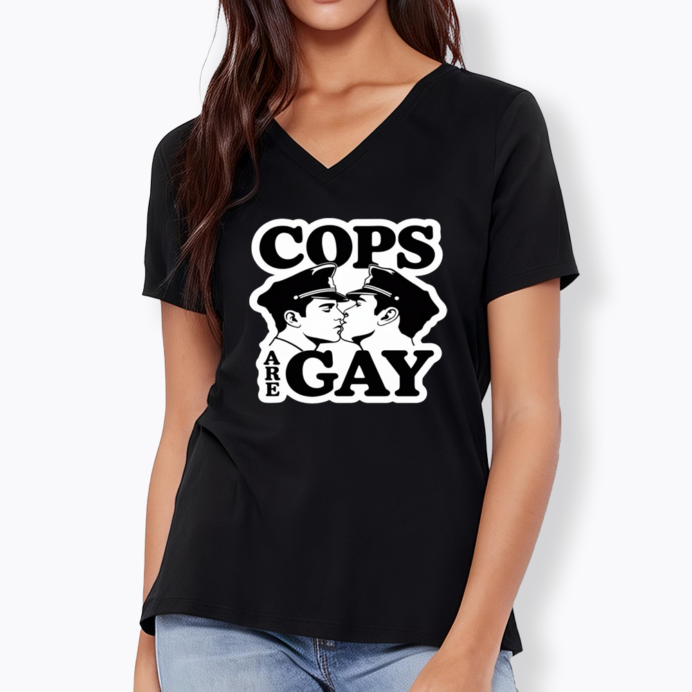 Cops Are Gay V-Neck Classic T-Shirt