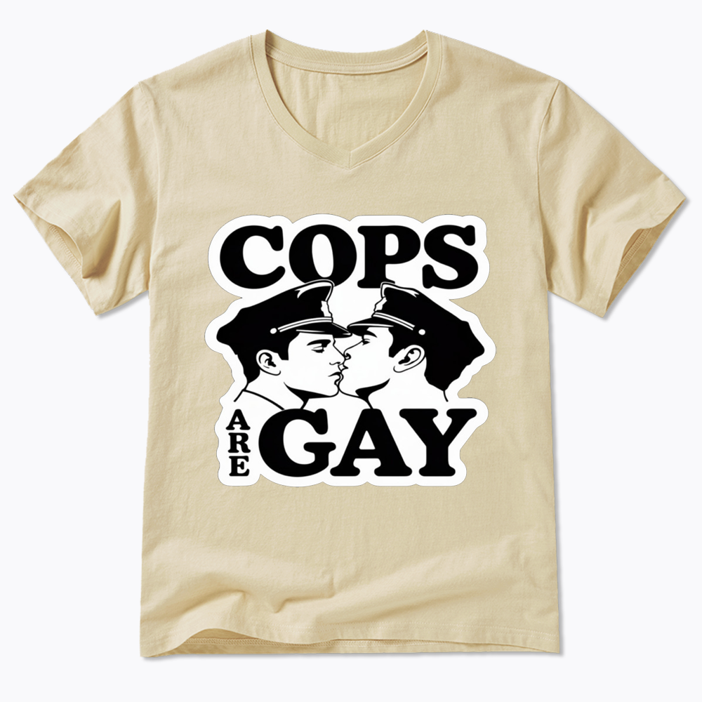 Cops Are Gay V-Neck Classic T-Shirt