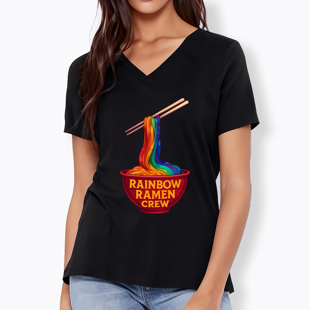 Rainbow Ramen Crew V-Neck Classic T-Shirt