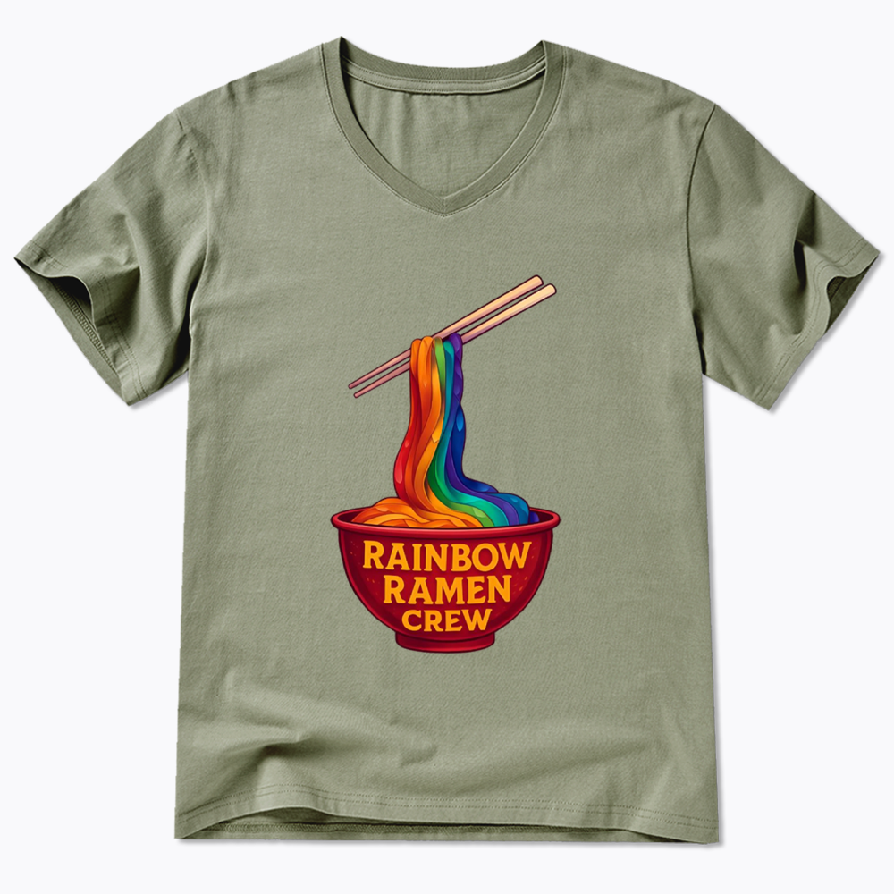 Rainbow Ramen Crew V-Neck Classic T-Shirt