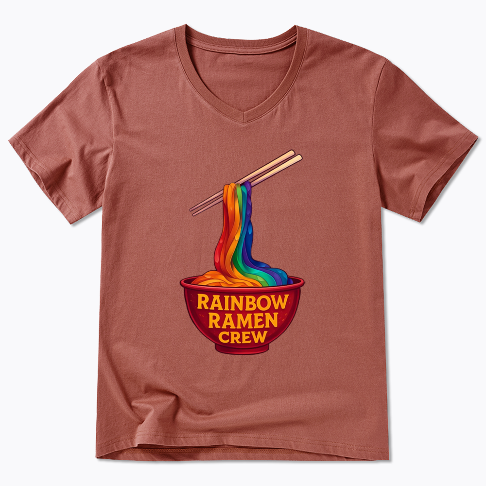 Rainbow Ramen Crew V-Neck Classic T-Shirt