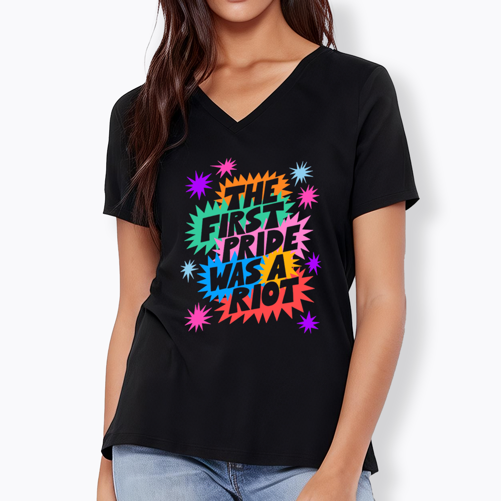 The First Pride Was A Riot V-Neck Classic T-Shirt
