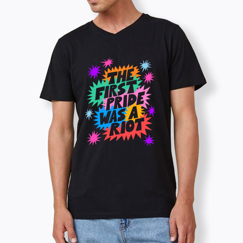 The First Pride Was A Riot V-Neck Classic T-Shirt