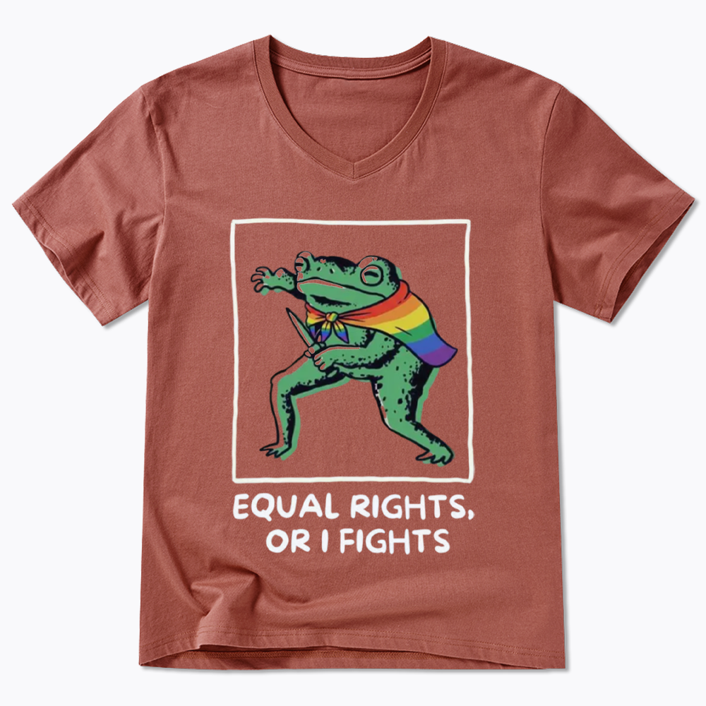 Equal Rights Frrog LGBTQ Pride V-Neck Classic T-Shirt