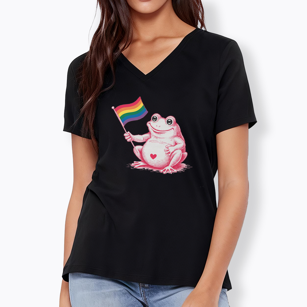 Rainbow Graphic V-Neck Classic T-Shirt