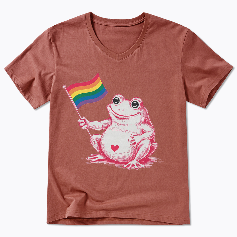 Rainbow Graphic V-Neck Classic T-Shirt