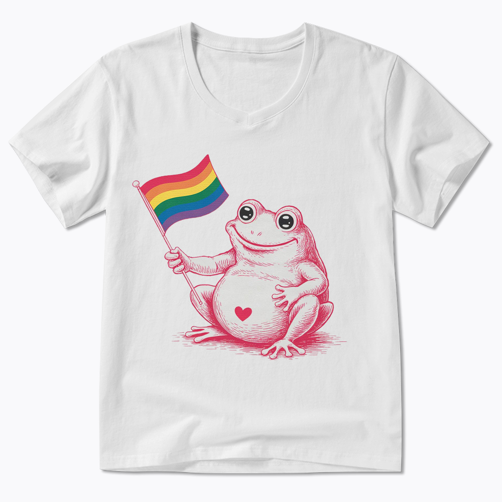 Rainbow Graphic V-Neck Classic T-Shirt