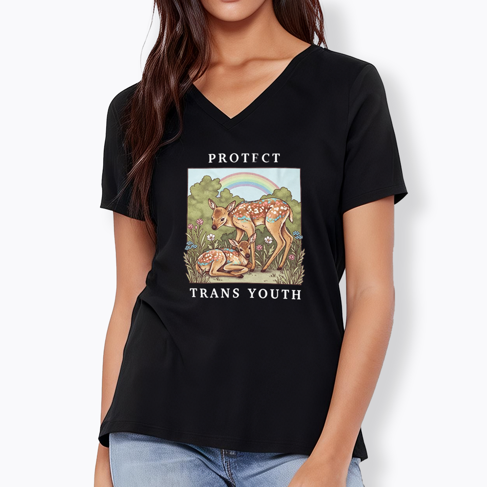 PROTECT TRANS YOUTH Queer LGBTQ V-Neck Classic T-Shirt