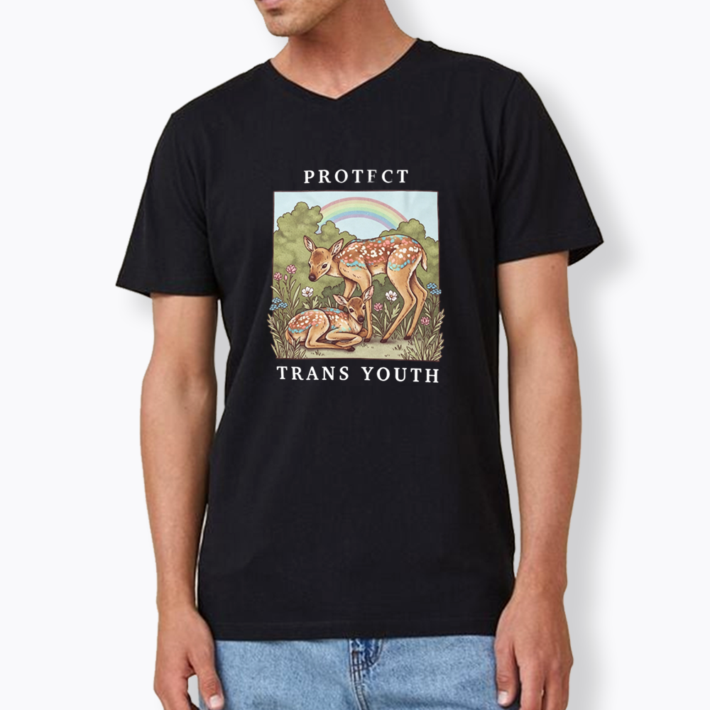 PROTECT TRANS YOUTH Queer LGBTQ V-Neck Classic T-Shirt