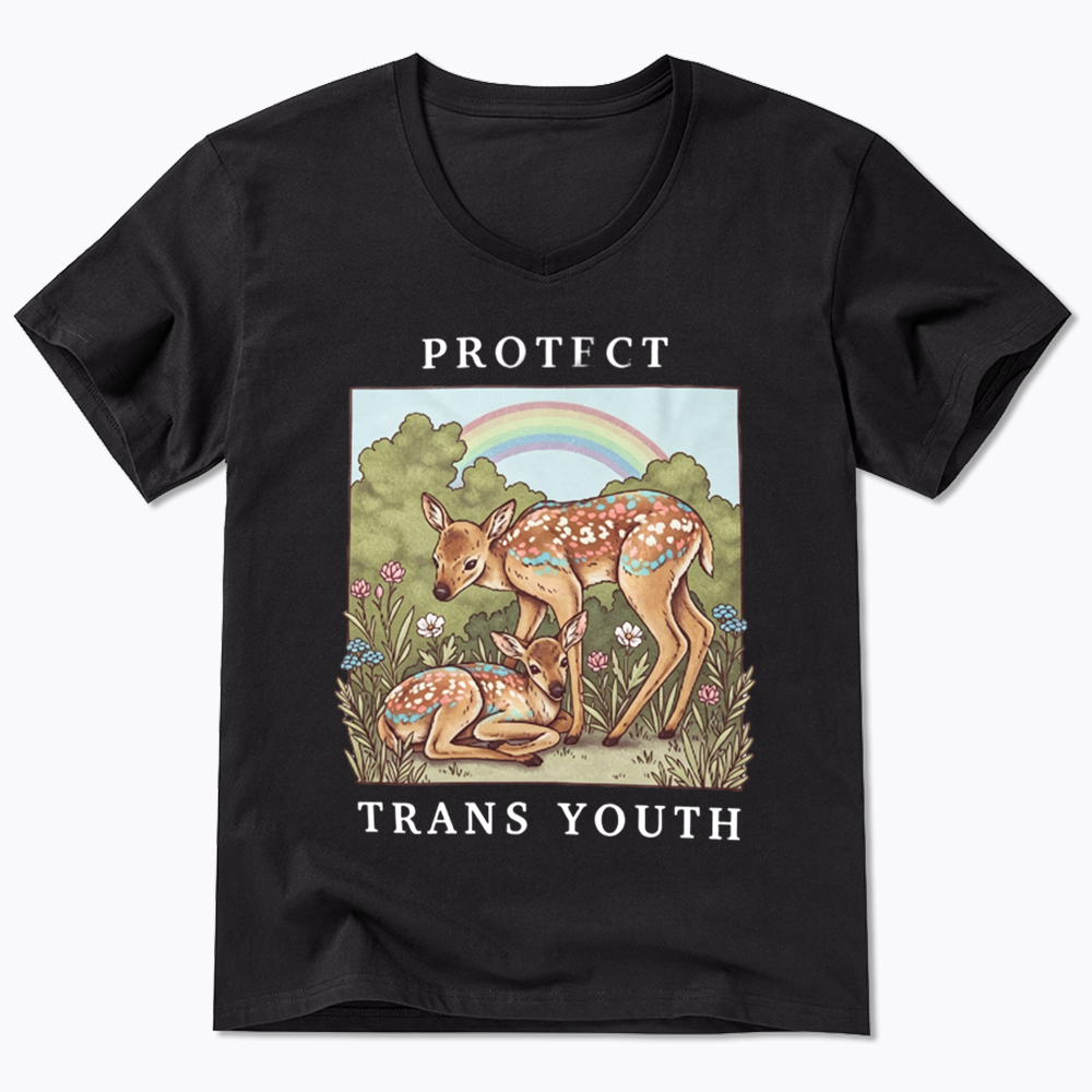 PROTECT TRANS YOUTH Queer LGBTQ V-Neck Classic T-Shirt