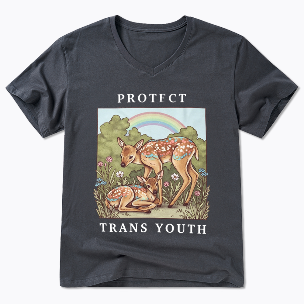 PROTECT TRANS YOUTH Queer LGBTQ V-Neck Classic T-Shirt
