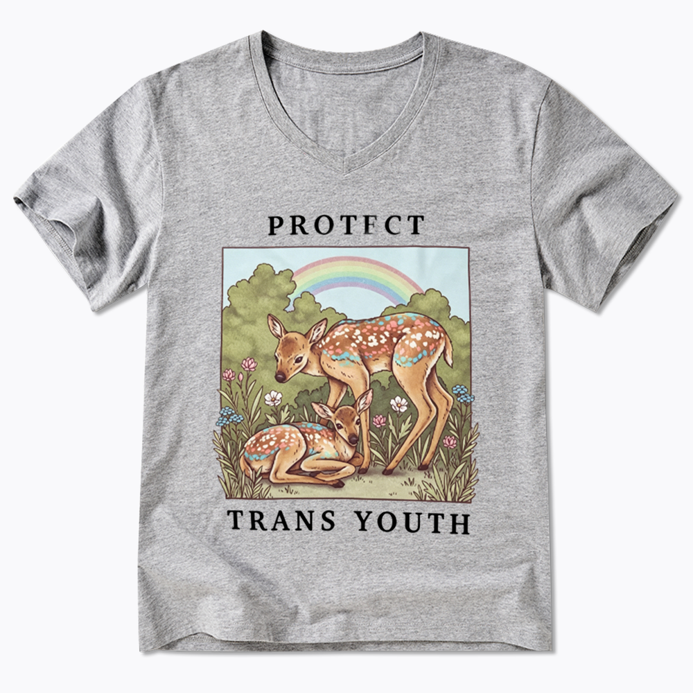 PROTECT TRANS YOUTH Queer LGBTQ V-Neck Classic T-Shirt