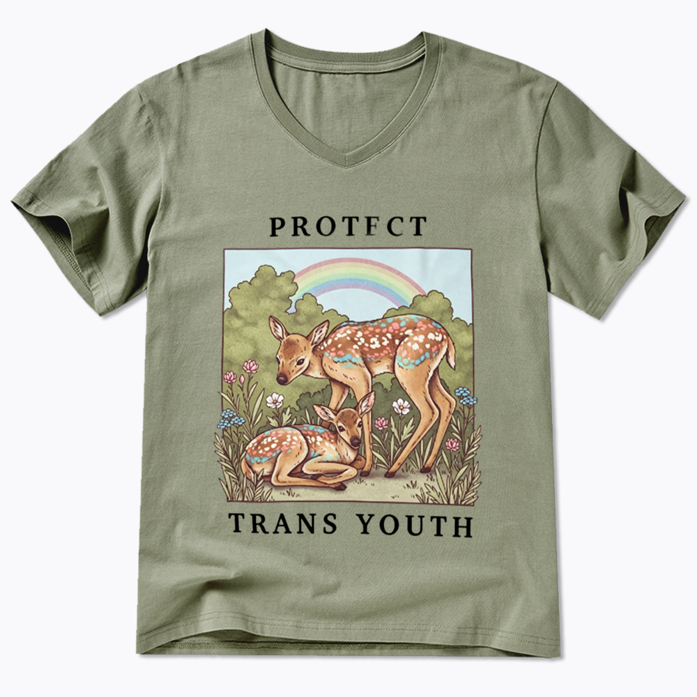 PROTECT TRANS YOUTH Queer LGBTQ V-Neck Classic T-Shirt