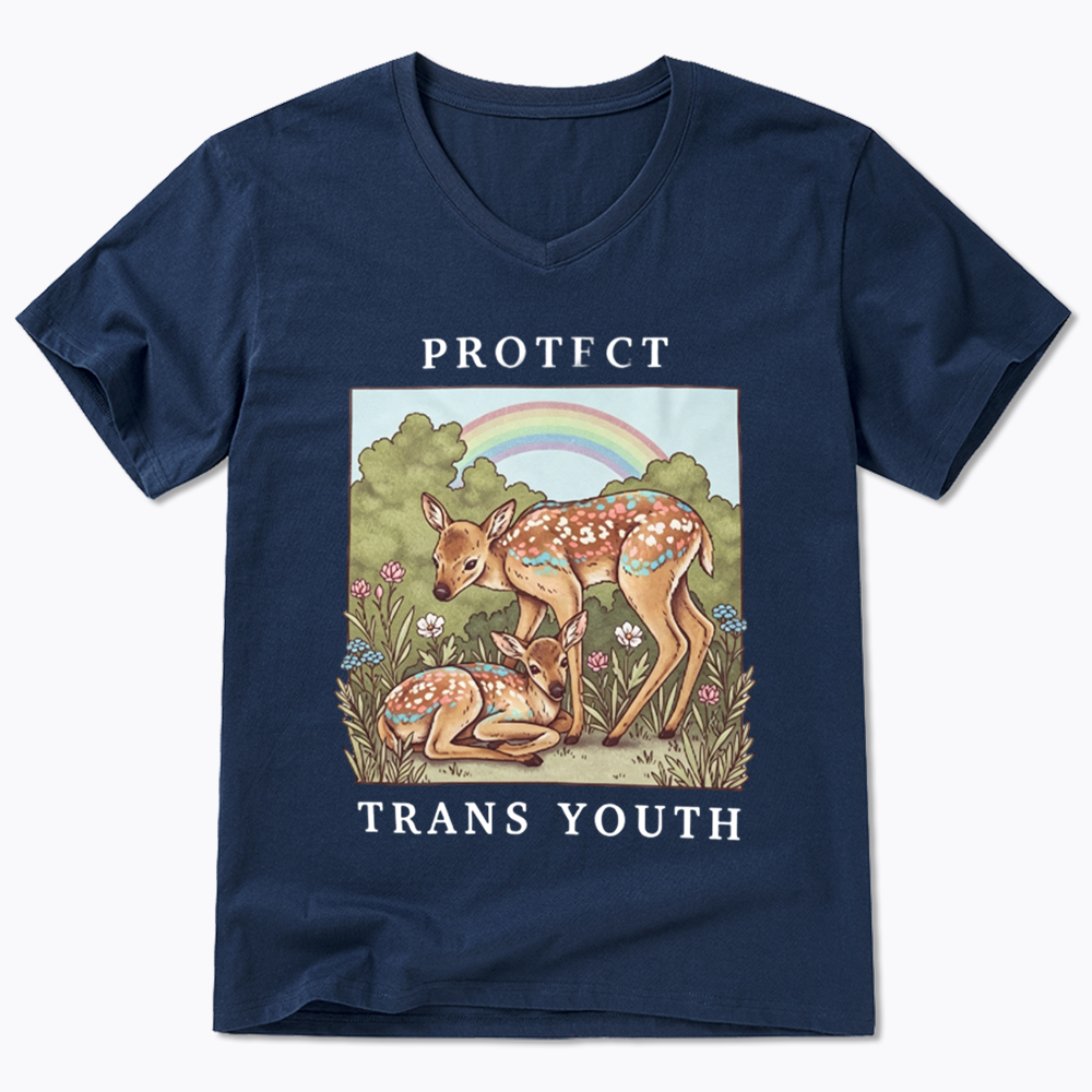 PROTECT TRANS YOUTH Queer LGBTQ V-Neck Classic T-Shirt