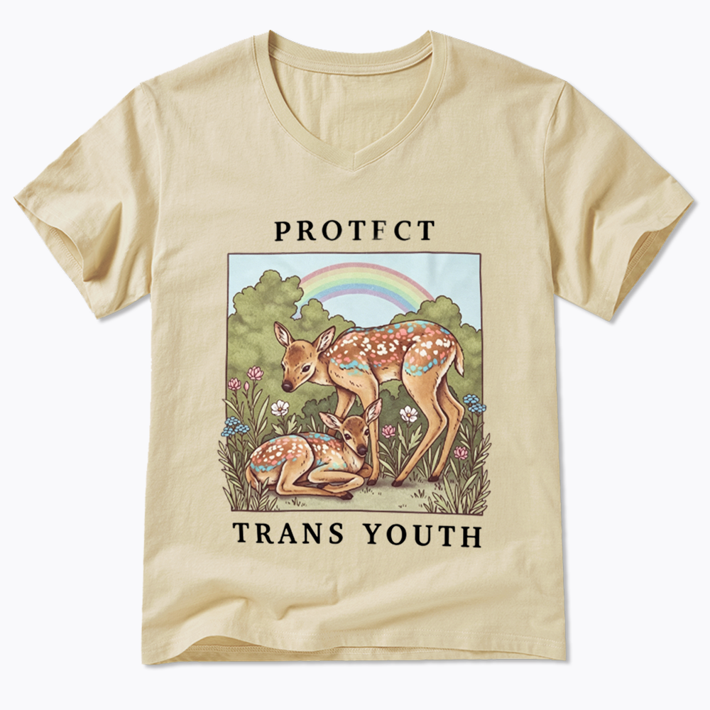 PROTECT TRANS YOUTH Queer LGBTQ V-Neck Classic T-Shirt