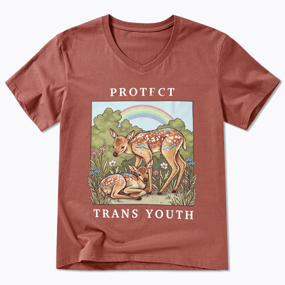 PROTECT TRANS YOUTH Queer LGBTQ V-Neck Classic T-Shirt